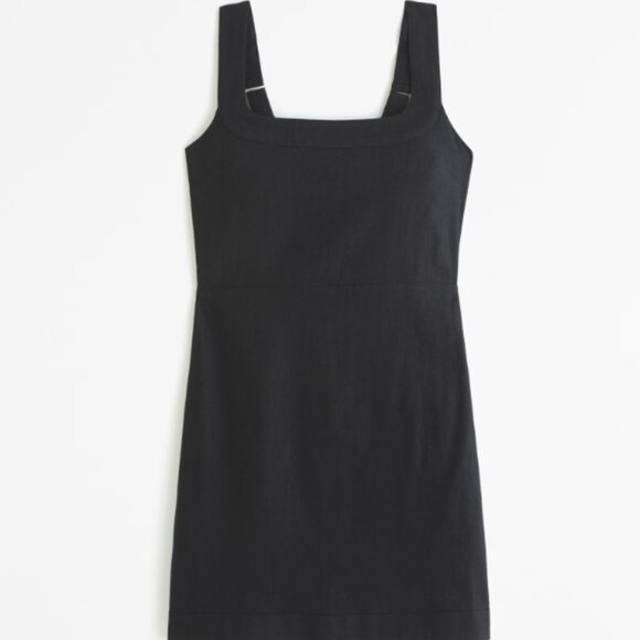 Linen-Blend Wide Strap Mini Dress Small Petite - Picture 4 of 4